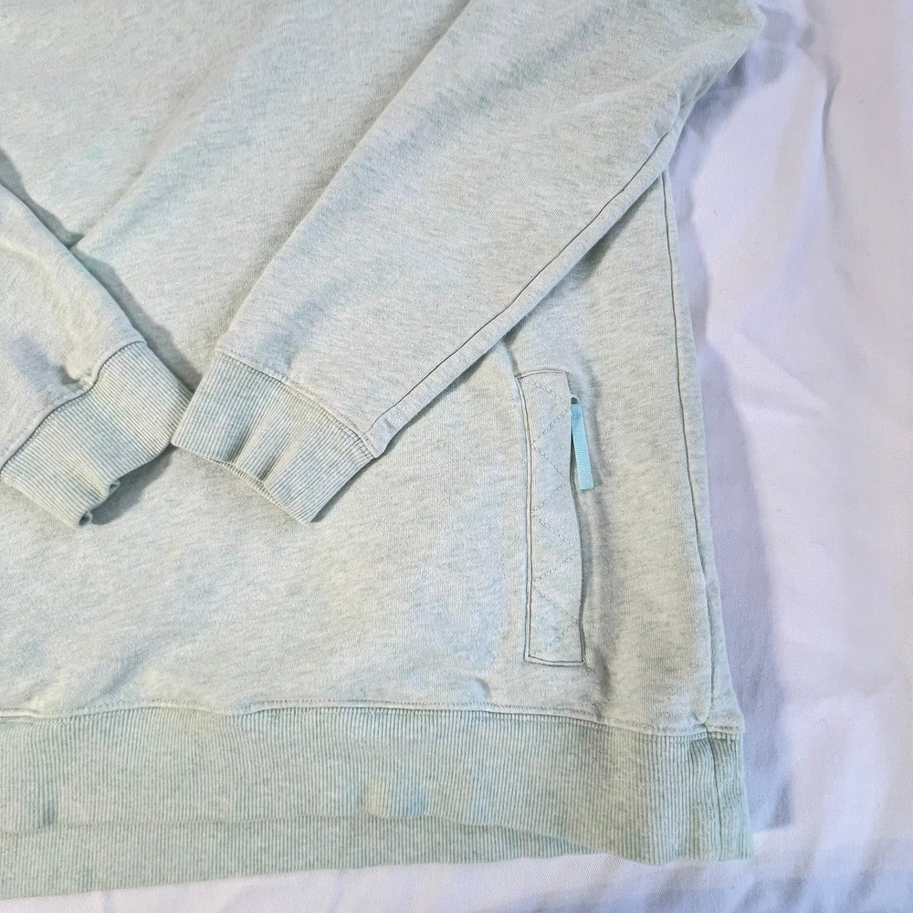 Vineyard Vines Pullover Quilted Snap Neck Hooded Sweatshirt Mint Navy Small - Picture 9 of 12